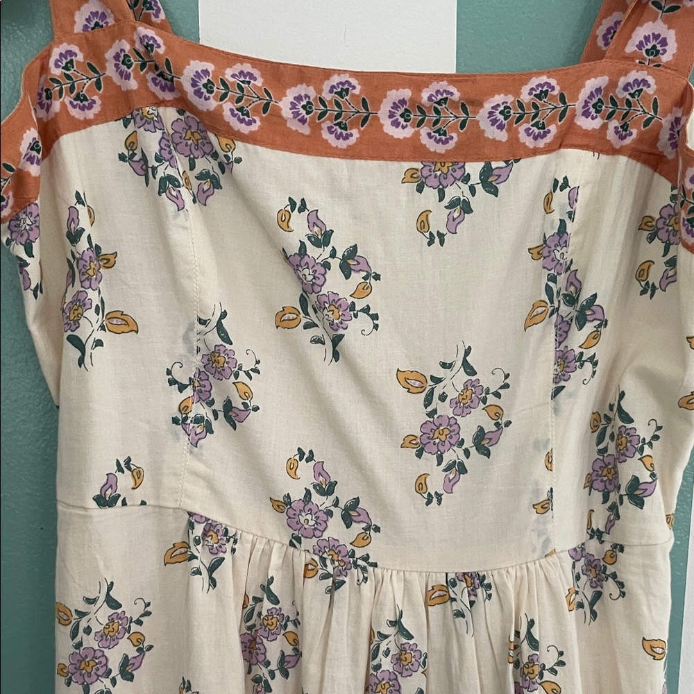 Patrons of Peace Cream Floral Midi Dress - Picture 5 of 13